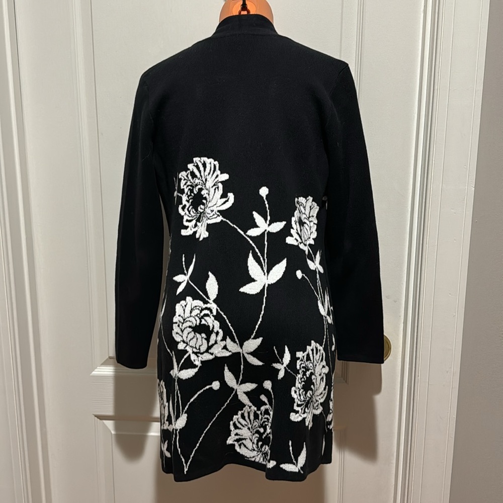 ALFANI Arched Garden Cardigan Black Petite Small PS SP $80 NWOT - Picture 7 of 11